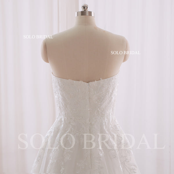 240402E Ivory Sweetheart Strapless A Line Zipper Wedding Dress