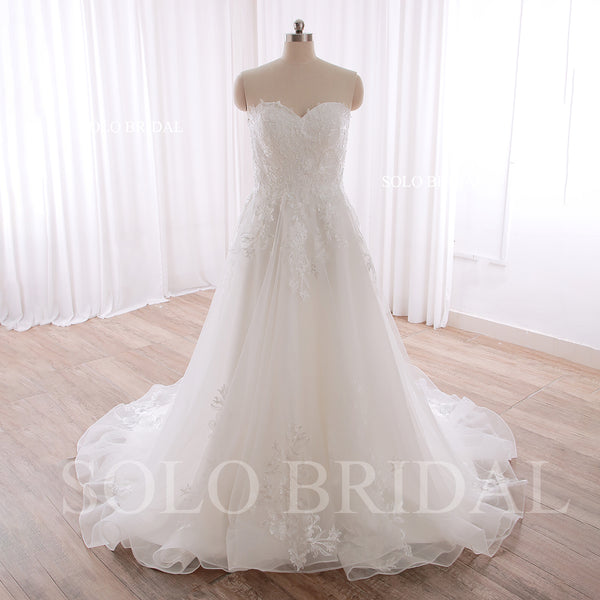 240402E Ivory Sweetheart Strapless A Line Zipper Wedding Dress