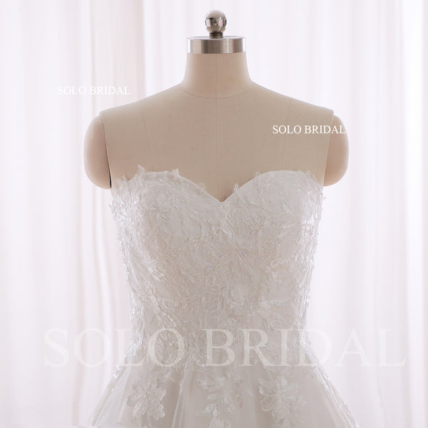 240402E Ivory Sweetheart Strapless A Line Zipper Wedding Dress