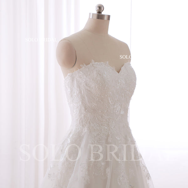 240402E Ivory Sweetheart Strapless A Line Zipper Wedding Dress