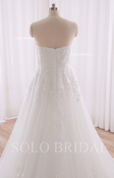 240402E Ivory Sweetheart Strapless A Line Zipper Wedding Dress
