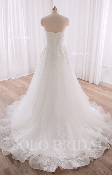 240402E Ivory Sweetheart Strapless A Line Zipper Wedding Dress