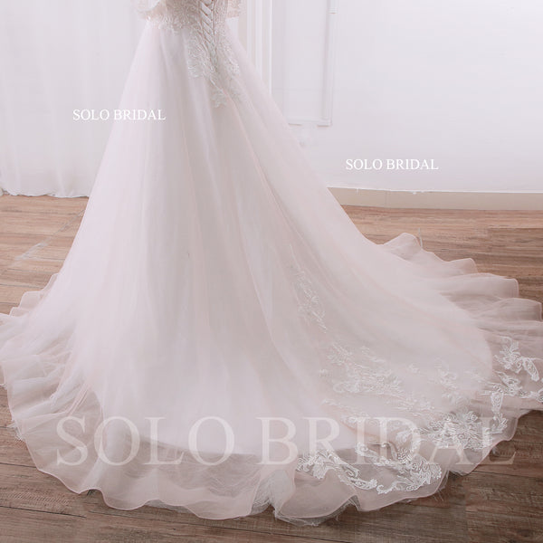 240402H Ivory Plus Size A Line Off Shoulder Wedding Dress