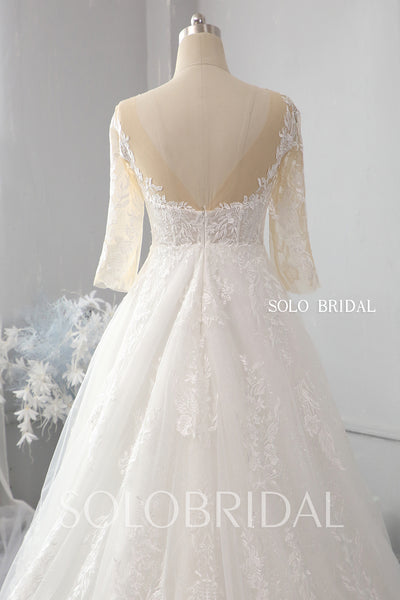 A line plus size shiny lace wedding dress 724A9889