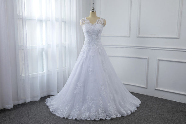 A Line Lace Wedding Dress
