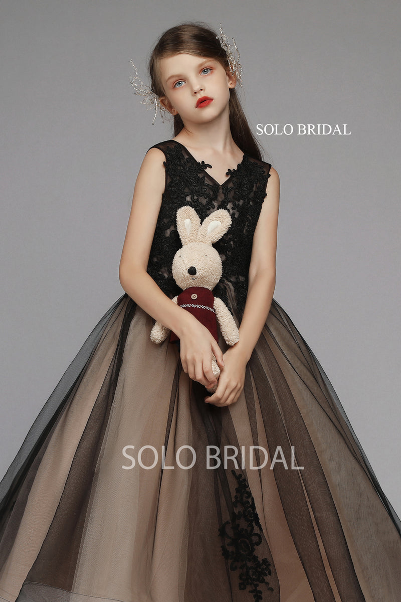 Solobridal Ball Gown Flower Girl Dress with Sparkly Tulle SoloBridal