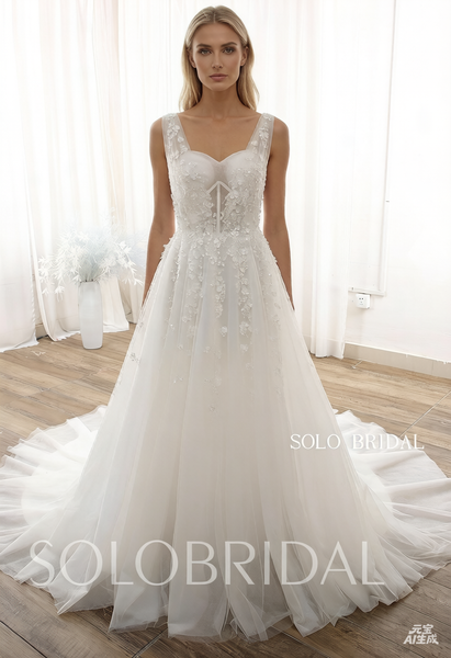 Ivory Small A line Tulle Wedding Dress DPP_0057