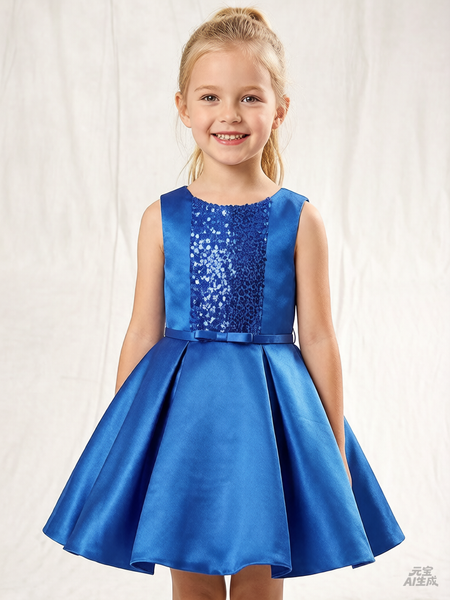 Satin and Sequin Flower Girl Dress
