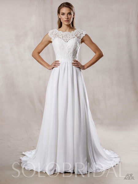 Ivory Chiffon Wedding Dress Trendy Design for Summer