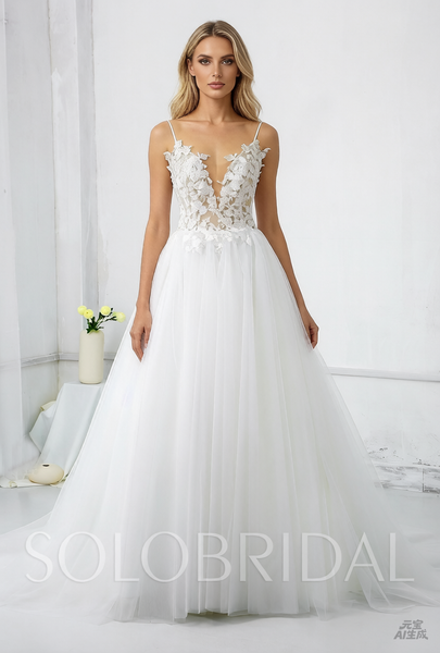 Light Summer Wedding Dress with Sexy Bodice