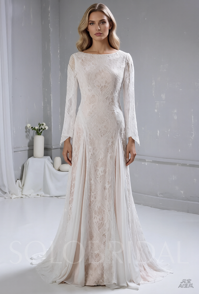 Open Back Lace Wedding Dress