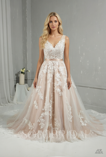 Blush A Line Ivory New Cotton Lace Wedding Dress