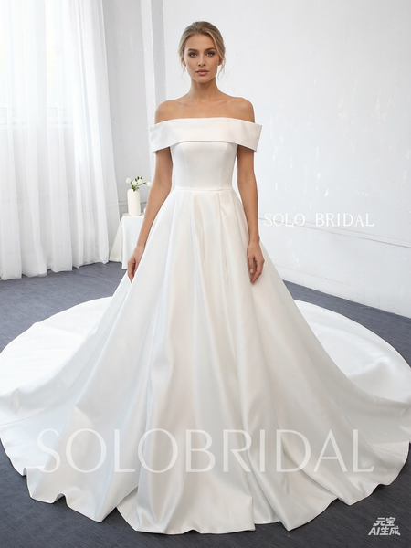 Light Ivory Bridal Satin Wedding Dress