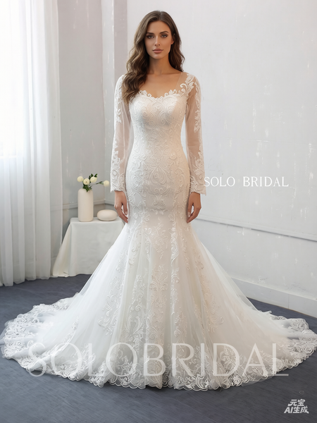 Ivory Lace Mermaid Wedding Dress
