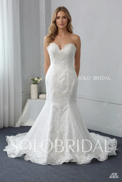 Strapless Sweetheart Mermaid with Court Train
