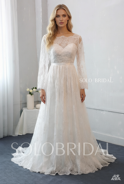 Sweetheart A Line Wedding Dress with Sweep Train
