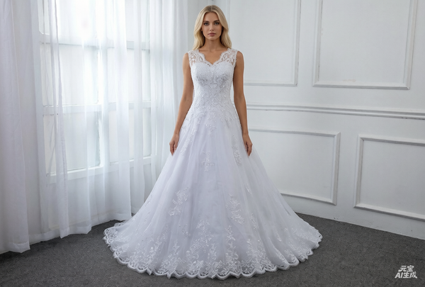 White Sheath Column Sequin Applique Lace Dress with Long Sleeves