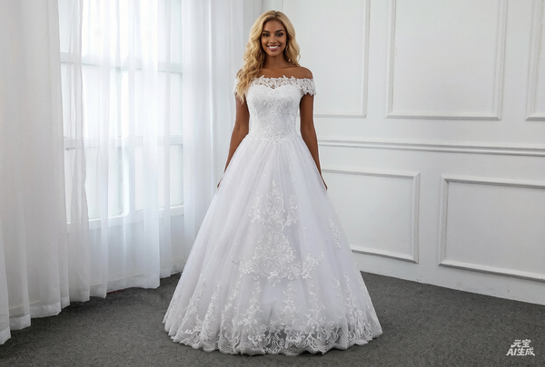 Small A Line Tulle Wedding Dress