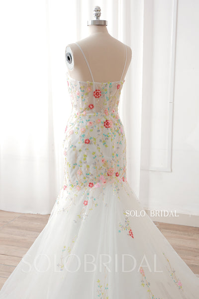 Elegant 2024 Ivory Mermaid Floral wedding Dress