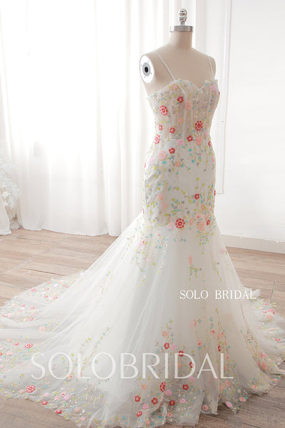 Elegant 2024 Ivory Mermaid Floral wedding Dress