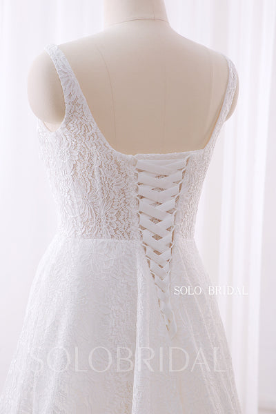 20240428B Ivory Square Neck A Line Elegant Lace Wedding Gown