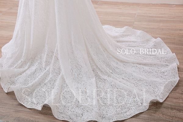 20240428B Ivory Square Neck A Line Elegant Lace Wedding Gown