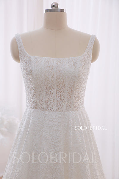 20240428B Ivory Square Neck A Line Elegant Lace Wedding Gown