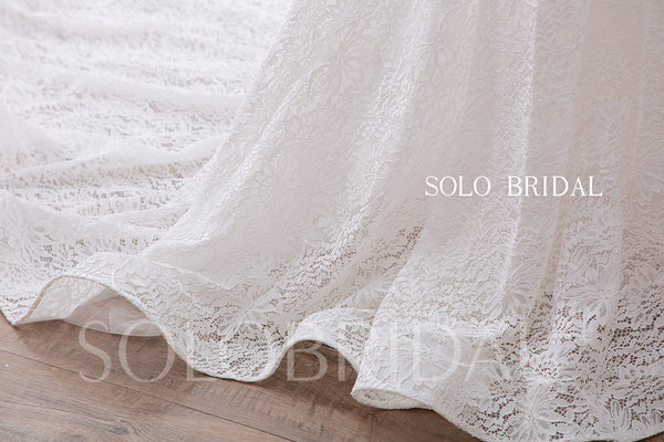 20240428B Ivory Square Neck A Line Elegant Lace Wedding Gown