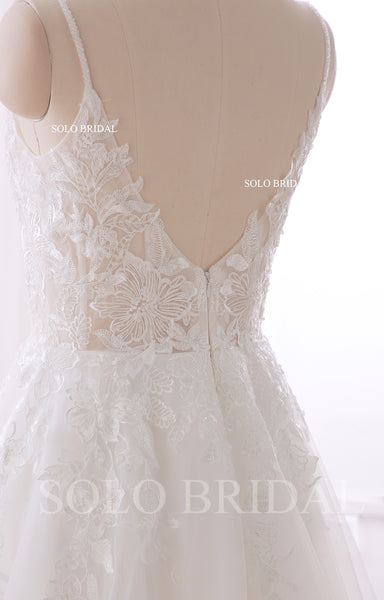2024 New A Line Spaghetti Straps A Line Flowy Wedding Dress 240402D
