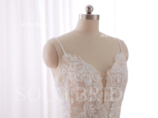 2024 New A Line Spaghetti Straps A Line Flowy Wedding Dress 240402D