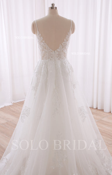 2024 New A Line Spaghetti Straps A Line Flowy Wedding Dress 240402D