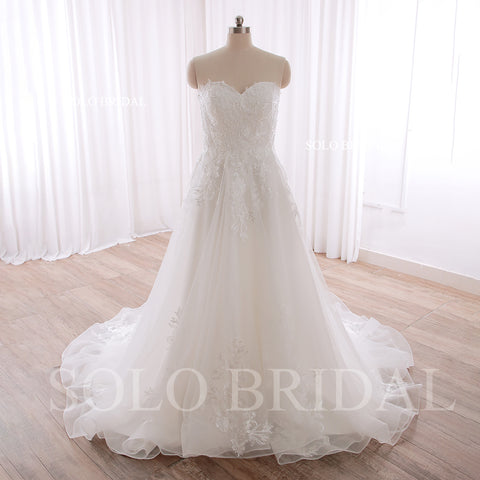 240402E Ivory Sweetheart Strapless A Line Zipper Wedding Dress