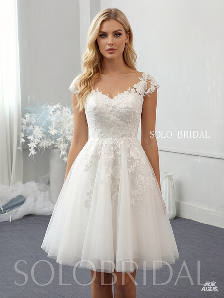 Ivory knee length small A line wedding dress
