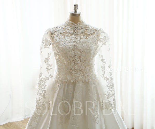Ivory A Line Sweetheart Royal Train Wedding Dress DPP_0028
