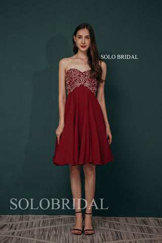 Hot Selling Women's High Waist Embroidery Top Short Bridesmaid Dresses