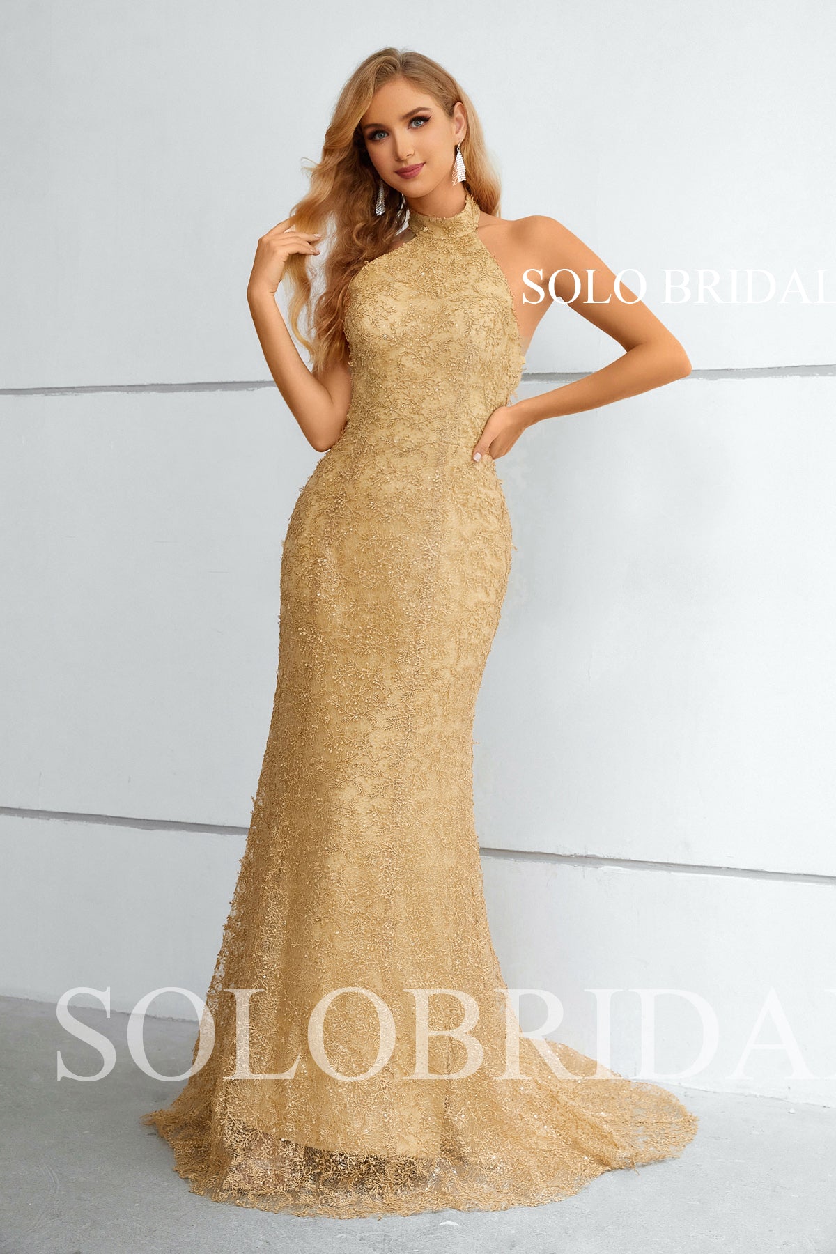 Giovanni Gold Sequinned Evening Dress (8/10) – The White Dress Agency