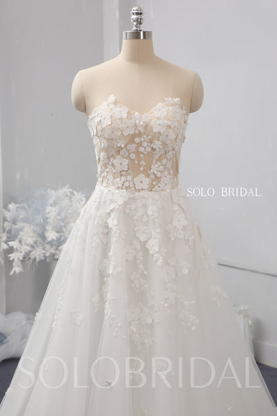 A line summber tulle wedding dress 724A1458
