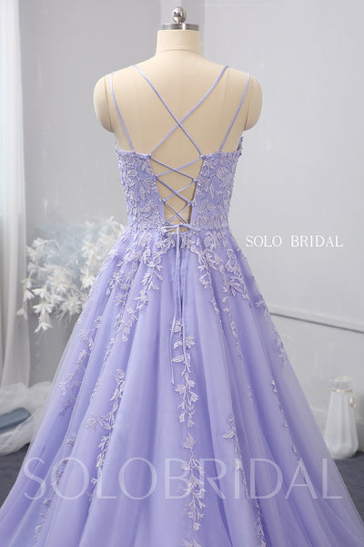 Purple A line tulle proom bridesmaid dress 724A1571