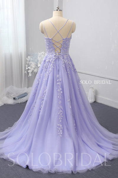 Purple A line tulle proom bridesmaid dress 724A1571