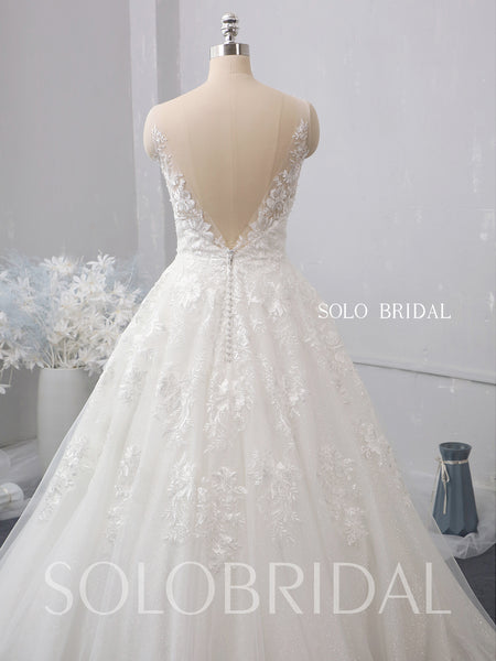 Ivory A line floor wedding dress 724A1973