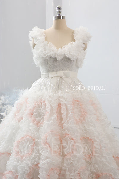 Ivory flower ball gown wedding dress 724A2209