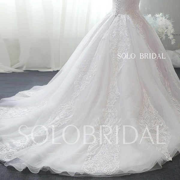 White Ball Gown shiny organza wedding dress 724A2218