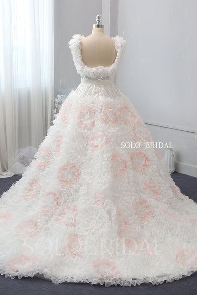 Ivory flower ball gown wedding dress 724A2209