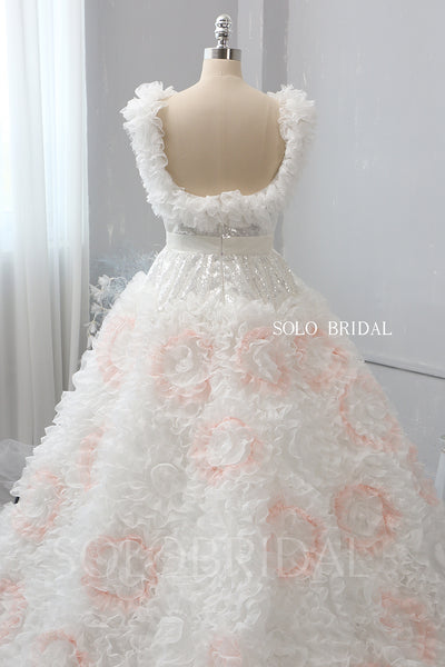 Ivory flower ball gown wedding dress 724A2209