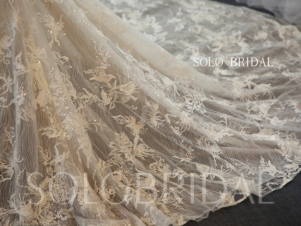 Skin color lace off shoulder wedding dress 724A2265