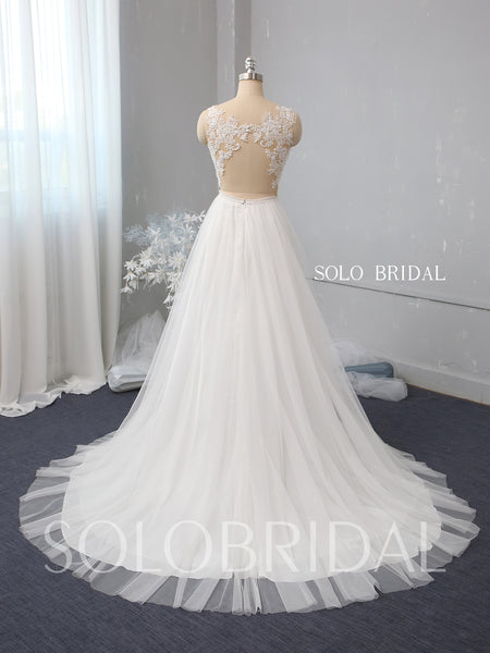 Ivory A line tulle wedding dress 724A2507