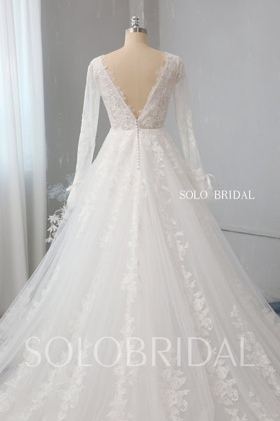 Ivory A line lace wedding dress 724A2536