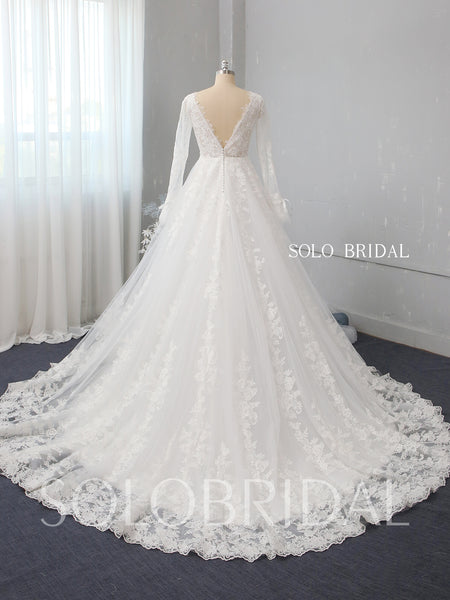 Ivory A line lace wedding dress 724A2536