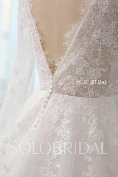 Ivory A line lace wedding dress 724A2536