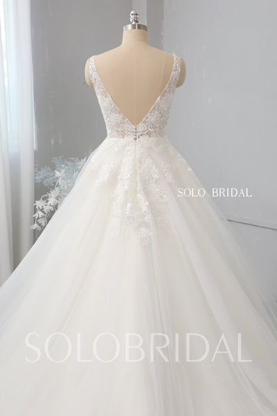 Ivory A Line tulle wedding dress 724A2572